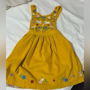 MINI BODEN
Kids' Embroidered Cotton Corduroy Pinafore Dress  size 9-10